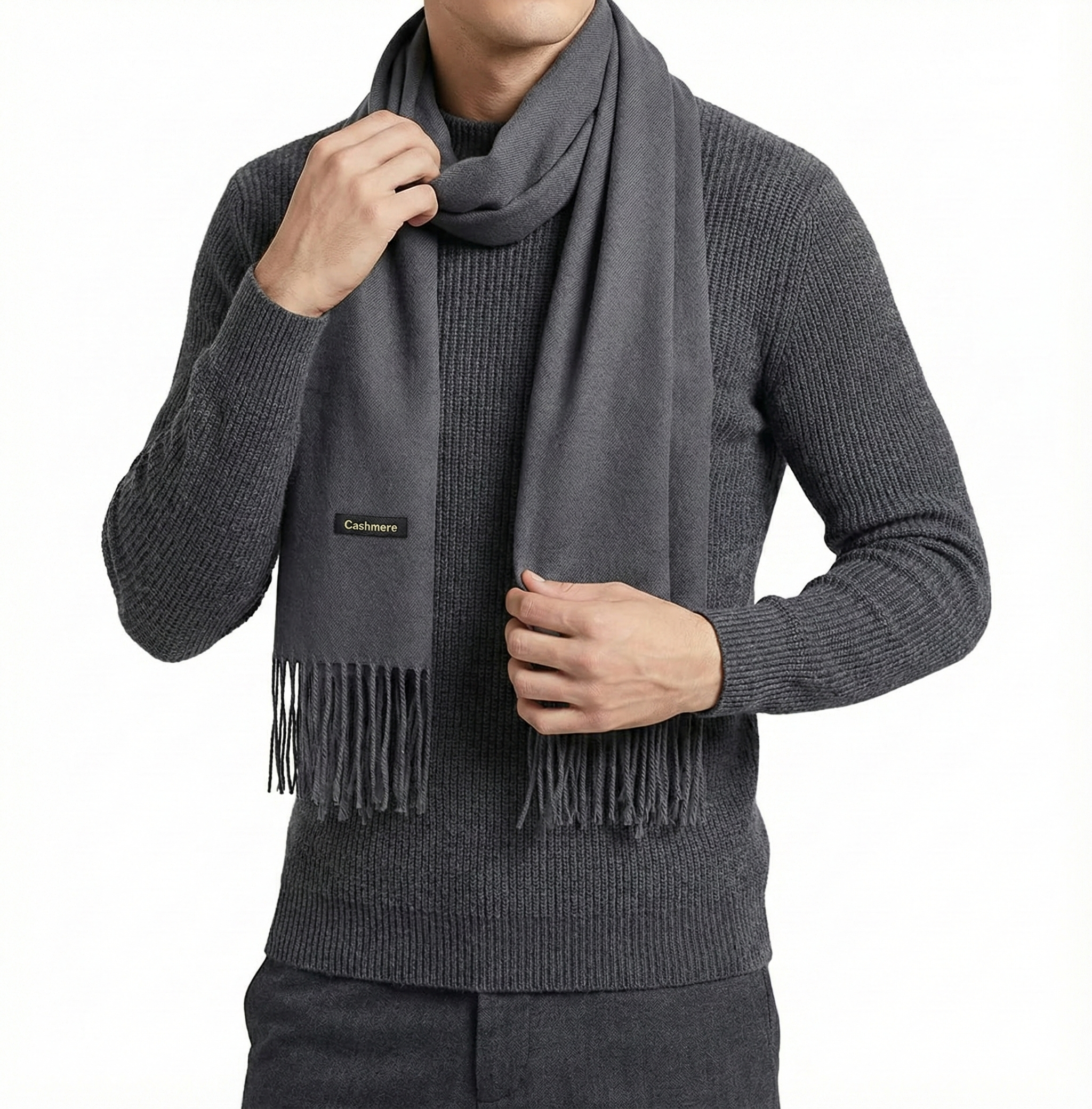 韓系仿羊絨純色頸巾 | 親膚軟糯・情侶同款