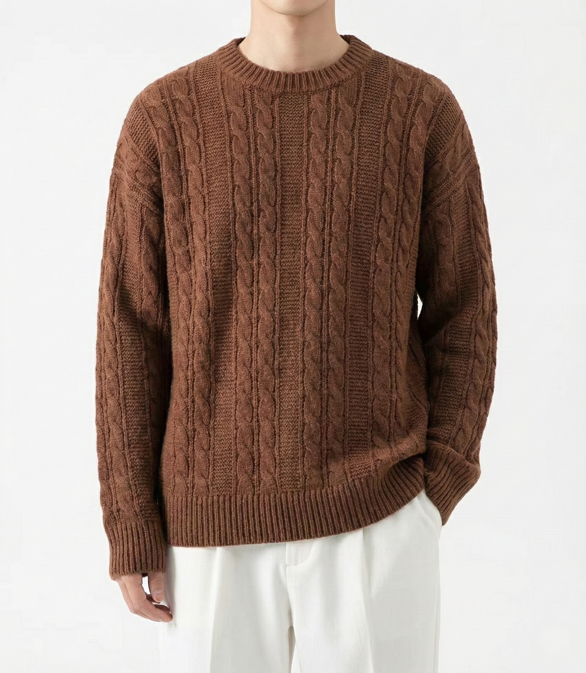 Cleanfit 日系慵懶風麻花冷衫 | 復古扭繩紋理・寬鬆落肩