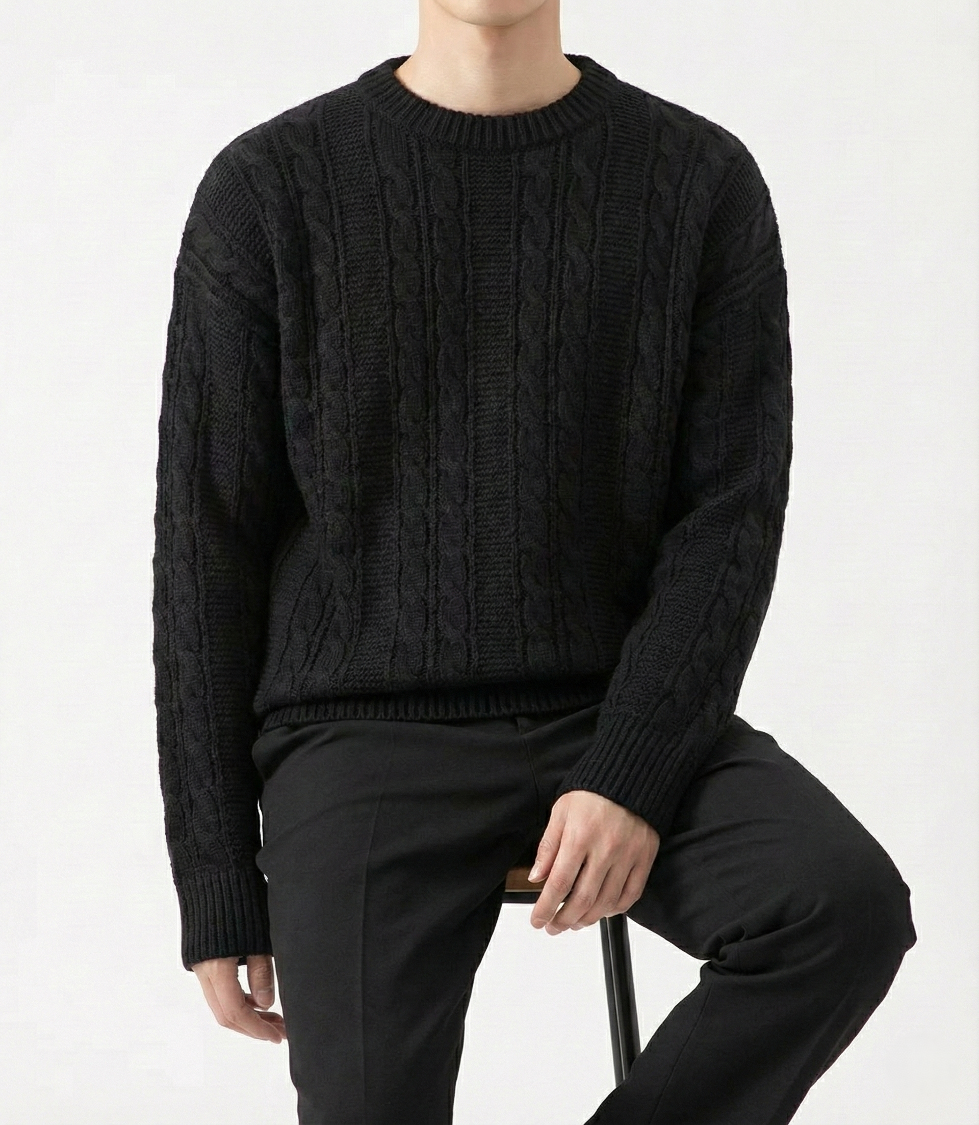 Cleanfit 日系慵懶風麻花冷衫 | 復古扭繩紋理・寬鬆落肩