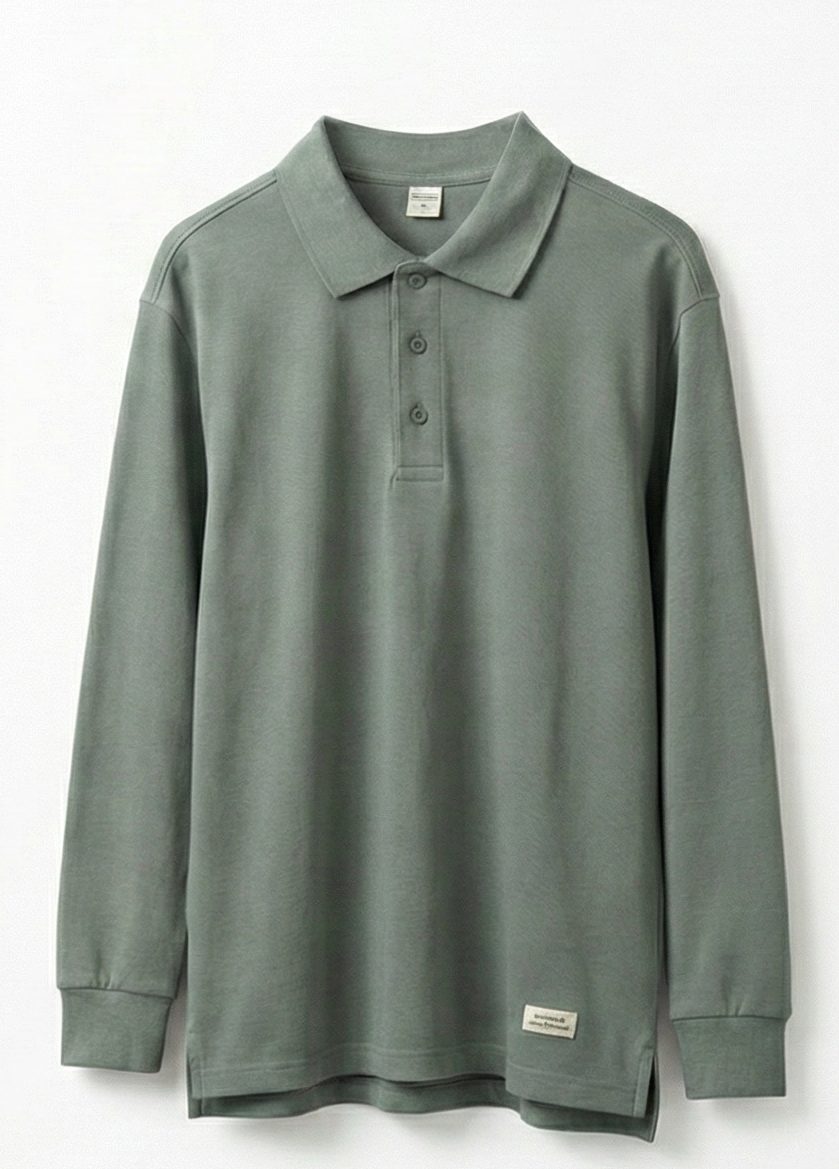 Cleanfit 重磅華夫格長袖 Polo | 韓系斯文・約會首選